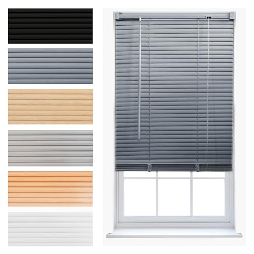 FURNISHED Stores vénitiens en PVC sur Mesure pour la Maison et Le Bureau - Gris 60W x 150H cm