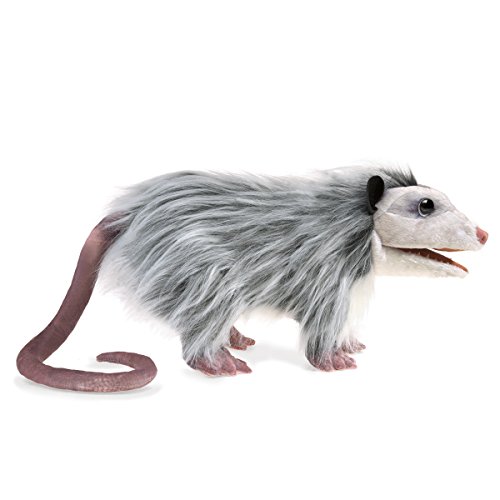 Folkmanis Opossum Hand Puppet, Gray, Black, Brown, 1 Ea #TOP1