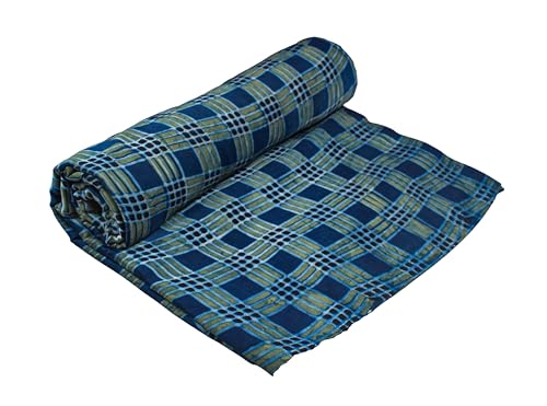 Image of Ethnics of Kutch Womens's Ajrakh Modal Silk Natural Dye Hand Block Print Unstitched Kurta Fabric
