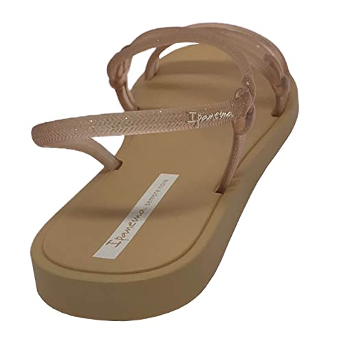 Ipanema Sempre Nova Solar Mais Sandália Rasteira Feminino, Bege (Glitter), 36
