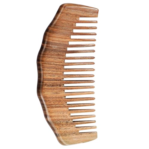 Peine de madera de sándalo antiestático para cabello miniatura 1