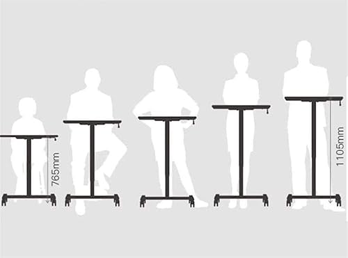 Miniatura 3 de TOEWOE Escritorio móvil de pie escritorio neumático de altura ajustable escritorio pequeño para laptop escritorio con ruedas para el hogar la