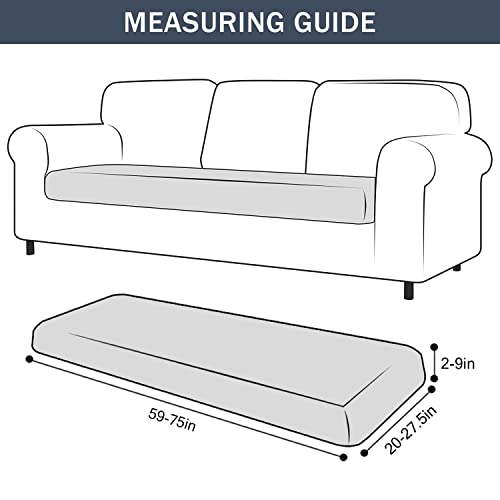 Stretch Cushion Cover, Soft Velvet Plush Cushion Slipcovers Loveseat Sofa Covers Couch Seat Covers Furniture Protector With Elastic Bottom (Large, Purple) #TOP6