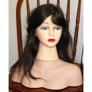 Beautiful Female Head Manikin with Real 18" Long Human Hair+shoulder "Shaina" Mannequin Girl for Cosmetology