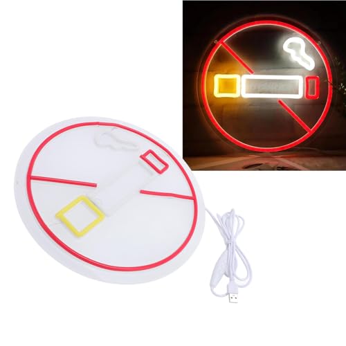 Letrero de neón LED de no fumar regulable con panel acrílico transparente 7