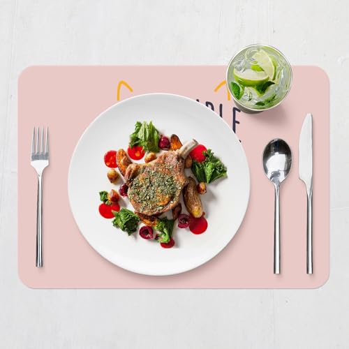 Set de table liège animaux amour avec grand motif chat rose mignon
