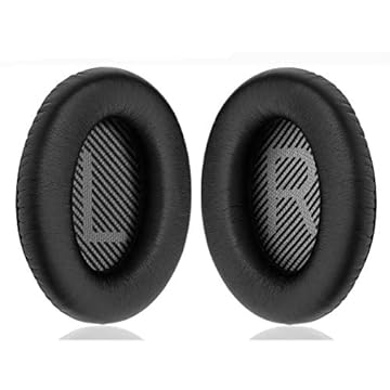 Kit de almofada de ouvido Bose Headphones para fones de ouvido de memória de substituição para fones de ouvido QC35 QC25 da Bose QC15, QC35II, Bose AE2, AE2i, QC2, AE2w, SoundTrue/SoundLink ao redor da orelha, Preto