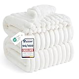 Bedsure Manta Sofá Polar Suave - Manta Gruesa y Esponjosa para Cama y Sofá, Blanco