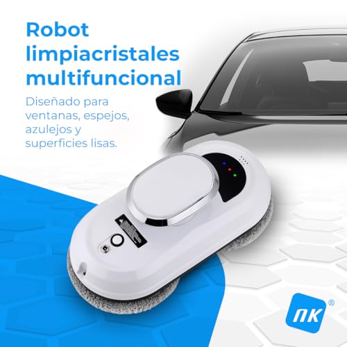 NK Robot Limpiacristales, Limpieza Inteligente, Sistema Anticaídas, Diseño Compacto y Portátil- Ventanas, Espejos y Azulejos - imagen 2