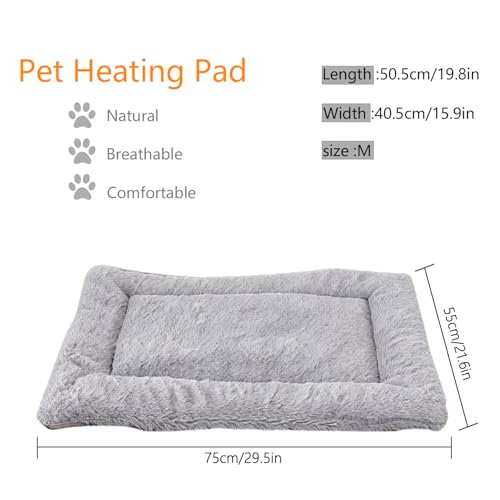 BUKLUKE Hundebett Flauschig, 55 x 75 cm Hundebett Waschbare Hundematte, Hundekissen Flauschig mit rutschfeste Unterseite für Dog Cat Pets, Größe: M (Grau)