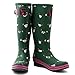 Evercreatures Green Rain Boots For Women Knee High Waterproof Boots Garden Shoes With Cute Chick Printed Chicken Tall Rubber Rain Boots, US Size 7 (UK 5 / EU 38)