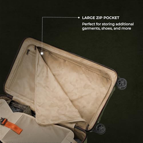 Image of Briggs & Riley 28 inch Medium Trunk Spinner - Checked Luggage for Travel, Suitcases with Wheels, Hardside Rolling Bag for Men & Women, Self-Repairing Zipper - Torq Collection, Hunter Green