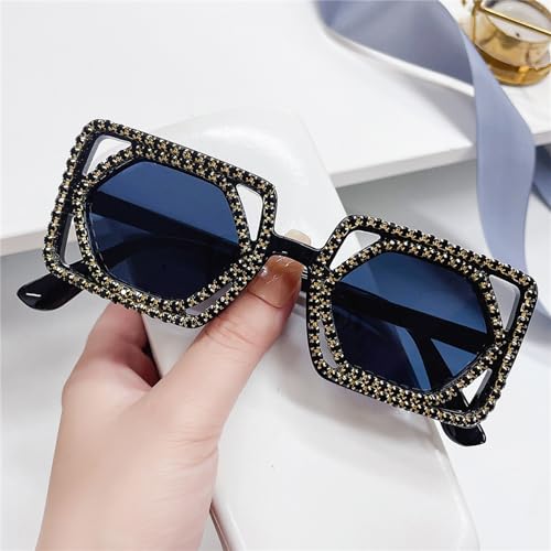 willochra Trendy Diamond Hollow Sunglasses Women Fashion Luxury bling Rhinestone Square Sun Glasses Female Party Eyewear3