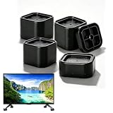 8 Pack Tv Riser Blocks：Adjustable Height 1.35'-2.2' Tv Leg Risers 80 Lbs Anti Slip Tv Stand Height Adjuster for Viewing Blocks to Raise Height Television Elevation Pads for Home and Office