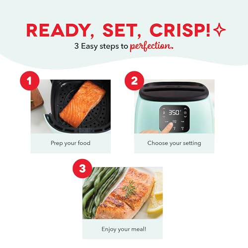 Dash Digital Tasti-Crisp™ Air Fryer - Compact Electric Digital Fryer With Auto Shut-Off Feature - Ideal for Small Spaces - AirCrisp® Technology - 2.6 Quarts - Cool Grey