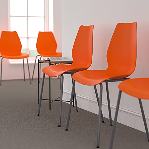 image for Flash Furniture HERCULES Series 770 lb. Capacity Orange Stack Chair wi