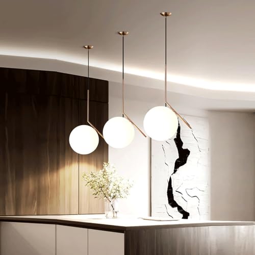 Lámpara colgante de globo de cristal para iluminar y decorar tu isla de cocina con elegancia 6