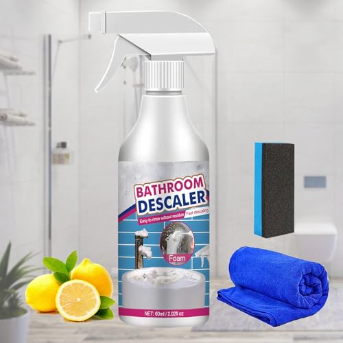 Reiniger für hartnäckige Flecken, 2025 Neu Multifunktional Duschkabinenreiniger, Kalkentferner Dusche Stark, Fleckenentferner Badezimmer Reiniger für Glas Kanalisation Toiletten