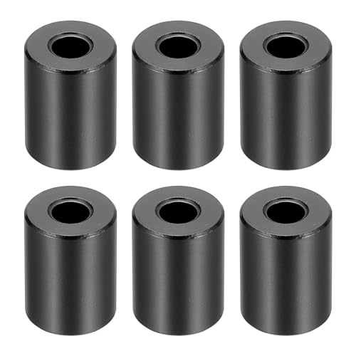 Image of PATIKIL M6 Aluminum Spacers, 6 Pcs Metal Spacers Aluminum 6.2mm ID x 15mm OD x 20mm L Aluminum Spacer Screw Standoff Round for 1/4" or M6 Screw Bolts,Black