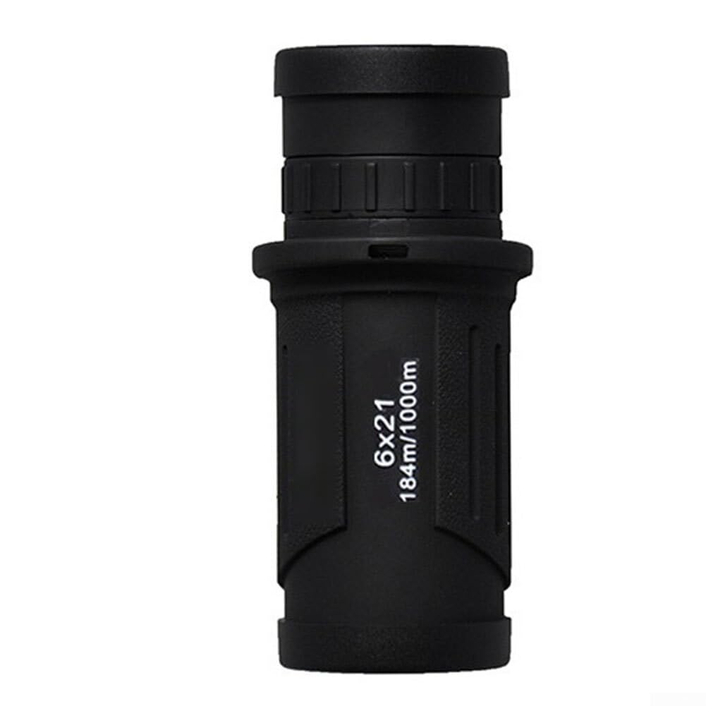 Monocular HD 6x21 compacto con lente FMC y adaptador de móvil para viajes en color negro