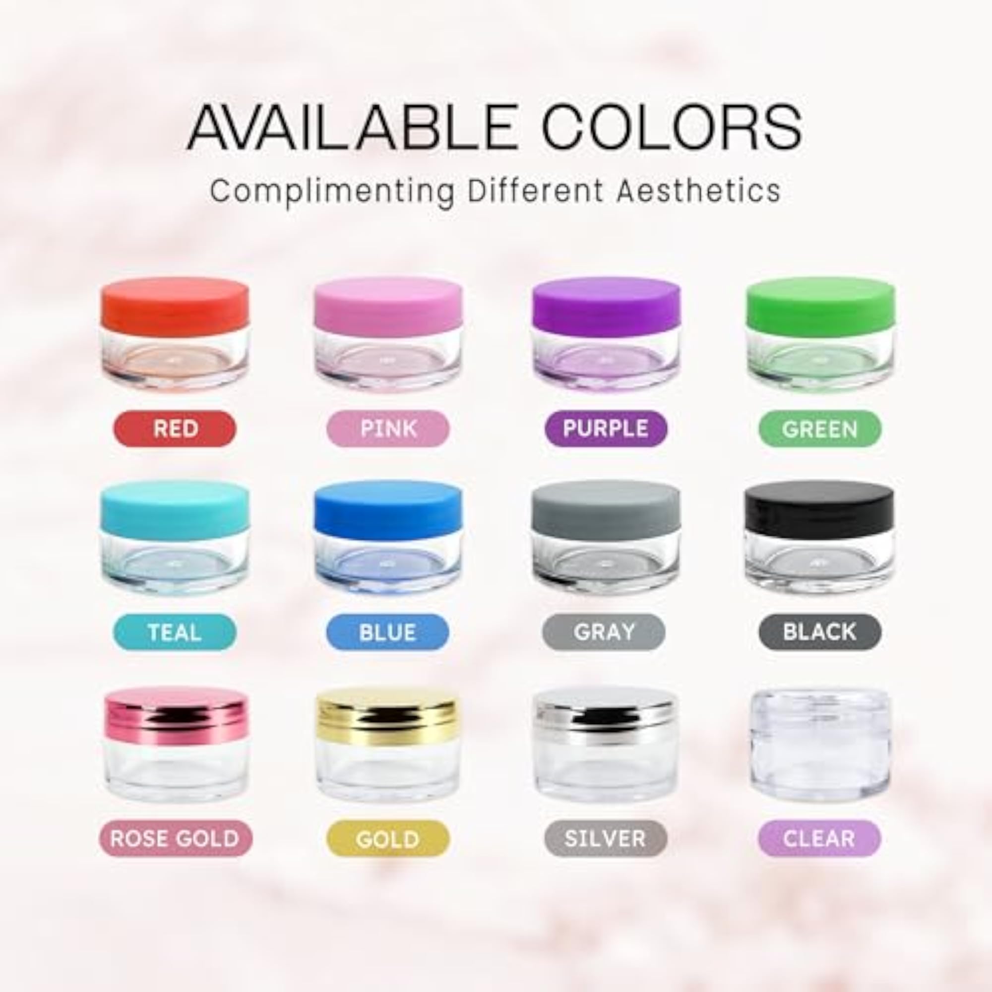 Beauticom 20G Round Clear Jars with Screw Cap Lids