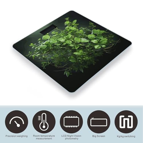 Báscula digital para baño Green Leaves de vidrio templado miniatura 3