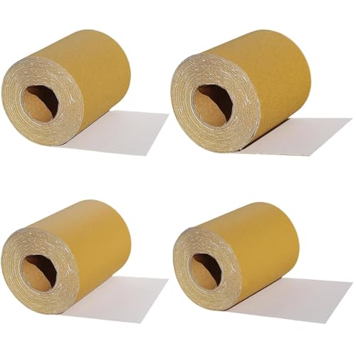 Total 20 Yards Long 2-3/4 Wide PSA Sanding Paper Roll Kit - 80 120 220 320 Grit Longboard Sandpaper Self Adhesive Stickyback Sandpaper for Automotive Woodworking Hand Sanding Blocks