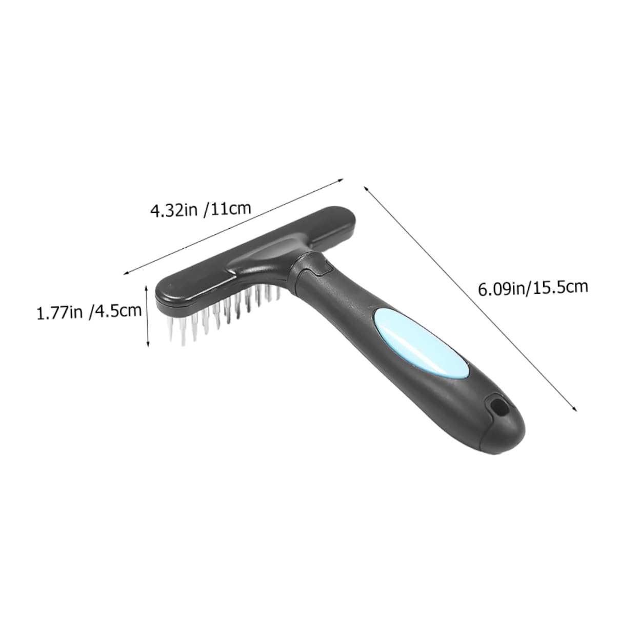 POPETPOP Pet Nail Rake Comb Fine Grinding Metal Tooth Comfortable Feel Dog Grooming Brush for Hair Removal