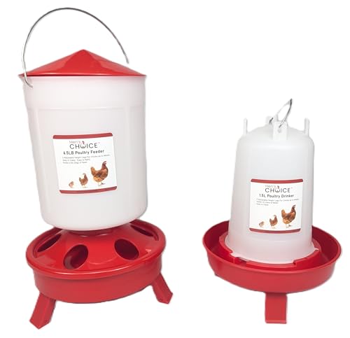 Hen's Choice™ Chick Feeder and Waterer Set, 6.5 lb Feeder, 1.5 L Waterer
