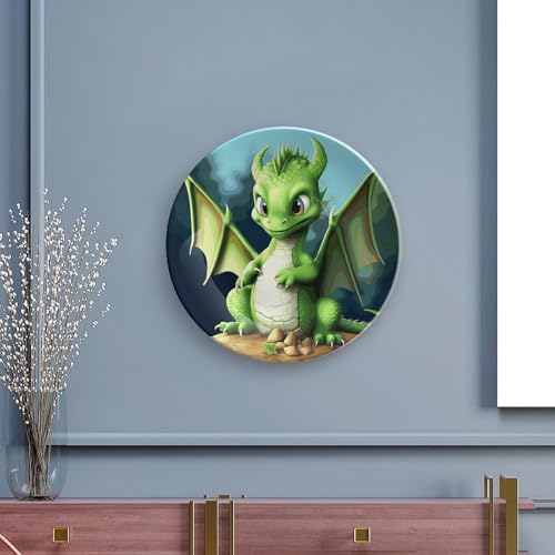 Plato decorativo de porcelana Bone China Dragon 7 pulgadas miniatura 5