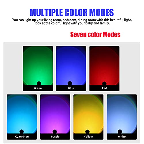 Sunset Lamp Projector Night Light, 7 Colors + 13 Functional Modes, 360 Degree Rotation Usb Night Light Romantic Visual Ambient Light Network Red Light For Home Bedroom Car Party Selfie Decor #TOP1