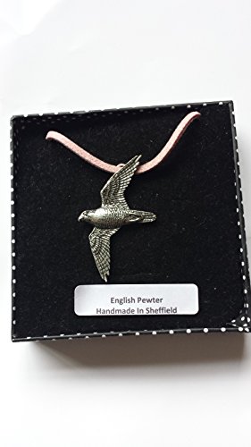 Pendentif 3D Peregrine B35 collier étain réglable anti-irritation cordon rose