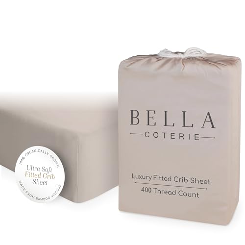 Image of Bella Coterie Luxury Bamboo Viscose Crib Sheet | Organically Grown | Ultra Soft | Cooling for Better Sleep | Deep Pocket Fitted Sheet for Crib & Toddler Mattress | 100% Organically Grown [Dune]