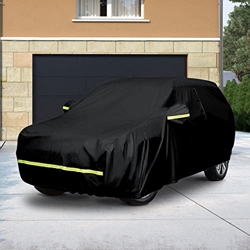 Image of Waterproof Car Cover Compatible with Honda Pilot 2009-2025, Black Car Cover with Inner Cotton & Safety Lock for Snow Rain Dust Hail Sun Protection 195 * 79 * 73in
