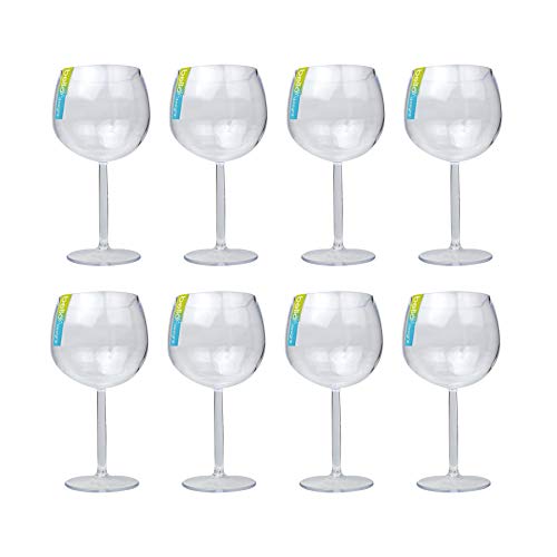 YöL 8X Gin Cocktail Glasses Balloon Clear re-usable Plastic Cup Home picnics BBQ Summer Party Tableware Drinks Cup Glasses drinkware Outdoor Durable Gin Glasses