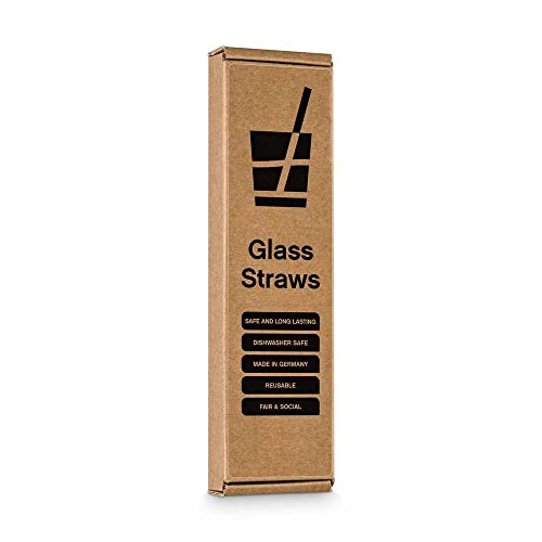 Foto von Glasstrohhalme 12x 20 cm Strohhalm aus Glas - Budget Line - Wiederverwendbar - Geschirrspülfest - Glastrinkhalme aus Deutschland