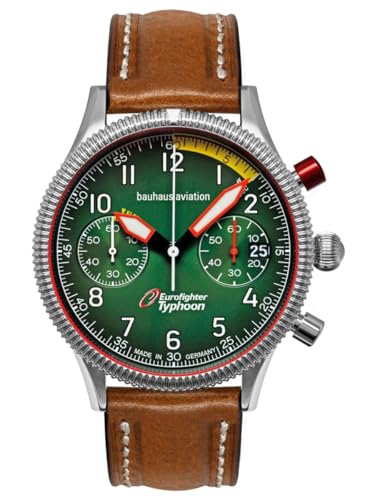 Bauhaus 2576-4 Eurofighter Typhoon Herrenuhr Made in Germany mit Edelstahlgehäuse & Lederband