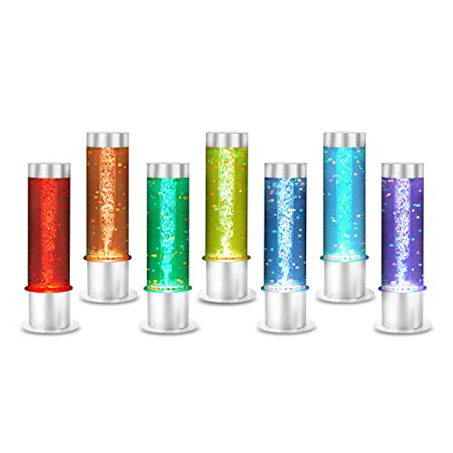 Playlearn Bubble Tube Tank Vortex Tower with Remote Control, Night Mood Light Aquarium, for Kid's Bedroom, Sensory Room, Waiting Room, LED Lights. (2 Foot Bead Column)