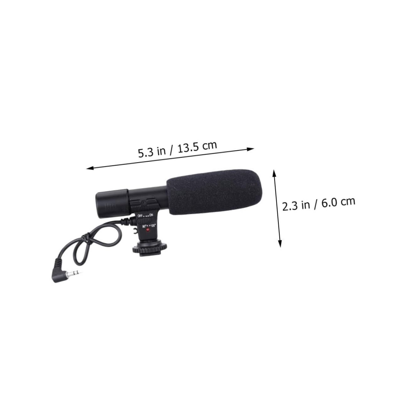 Hemobllo Microfono Per Video Dslr e Vlogging, Cardioide Leggero Cavo 3,5 Mm e Vite 1/4", Compatibile Fotocamere Per Interviste e Riprese Cinematografiche