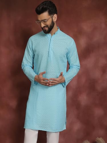 Image of SOJANYA Men's Silk Blend Regular Fit Casual (Since 1958 Woven Design Kurta with Churidar & Embroidered Nehru Jacket