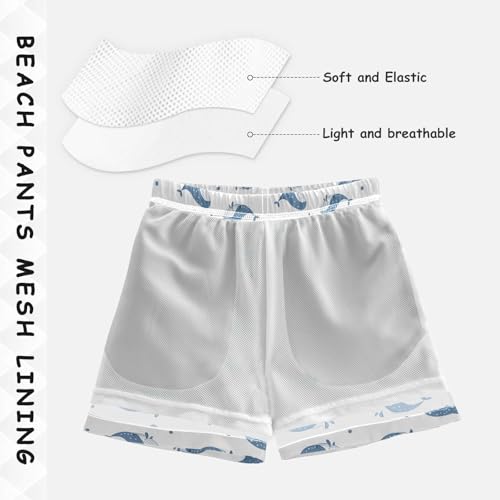 ALAZA Whale Fish Polka Dot White Boys Quick Dry Beach Board Shorts Kids Swim Trunks Bathing Suit Swimsuit4