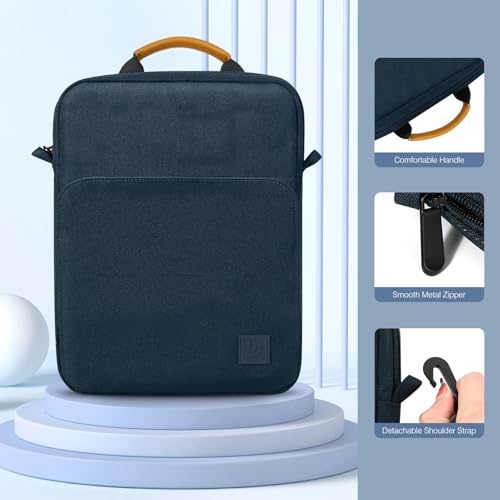 Image of Dadanism 9-11 Inch Tablet Sleeve Bag Carrying Case with Shoulder Strap for iPad 10th Gen 10.9 inch, iPad (A16) 11 inch, i Pad 9 /8 /7th 10.2 inch, i Pad Air /Pro 11 inch, i-Pad Air 5 /4, Galaxy Tab A9+ Plus 11 inch, Indigo