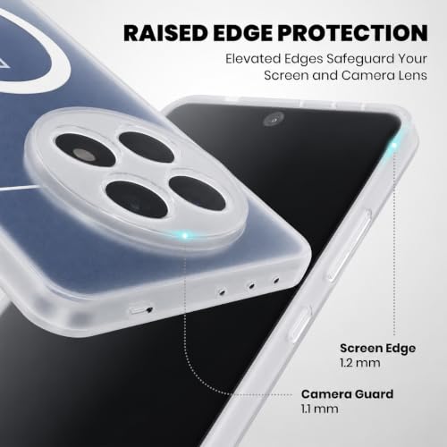 Image of DIZORO Matte Case for Oneplus 13 Compatible with MagSafe, Camera Lens Full Protection, Shockproof Translucent Frosted TPU Soft Phone Cover, Anti-Fingerprint (White)