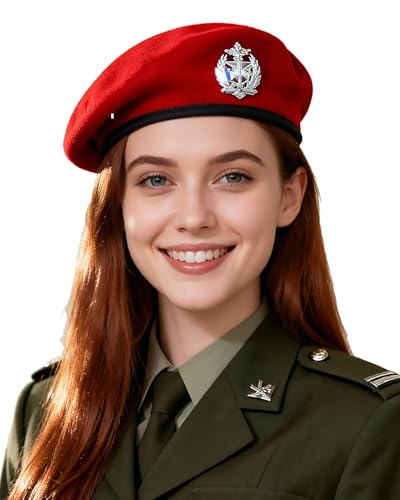 Wool Military Beret Hat for Men and Women - British Army Style Beret Hat Men Red Beret Vintage Fashion