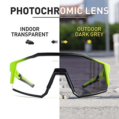 KAPVOE Photochromic Cycling Glasses with TR90 Sports Sunglasses Women Men Running Clear MTB Bike Bicycle Accessories Clear Green 07 - Image 3