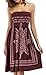 Zyyfly Women Bohemian Floral Print Beachwear Strapless Bathing Suit Cover-up Dress