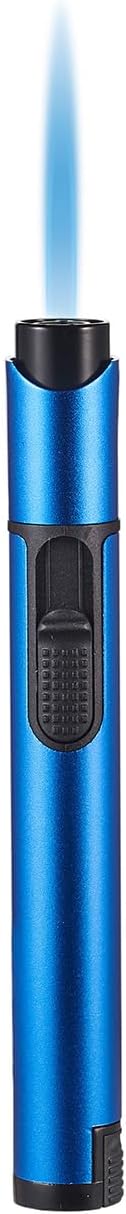 Visol Stormy Butane Torch Lighter Single Flame Refillable Gas Lighter, Built-in Punch, Detachable Holder and Poker, Fuel Window and Windproof Adjustable Flame Lighter (Shipped Without Butane)