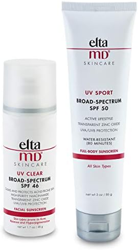 EltaMD Face and Body Zinc Oxide Sunscreen Set, Mineral-based formula, Dermatologist Recommended