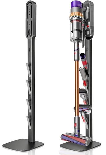 JUPELI Staubsauger Ständer Kompatibel mit Dyson V16 Gen5detect absolute V15 V12 V11 V10 V8 V7 V6 Metall Bodenständer mit 4 Haken bohrfreie Halterung für Zubehör-Aufbewahrung