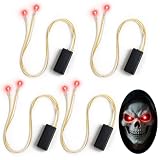 4 Stück Halloween LED Leuchtende Augen, Rote Augen für Grusel Maske Deko